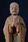 Antique Vintage Chinese Old Wood Wooden Carved Painted Buddha Statue Sculpture