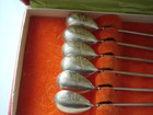 Antique Imperial Russian 84 Silver Gilded Teaspoons Multicolor Design 64 21g