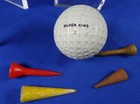 Antique Vintage Golf Ball Silver King Mesh Vintage Golf Tees  Display Box
