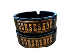 2 Vintage Binions Horseshoe Hotel Casino Las Vegas Black Glass Ashtray