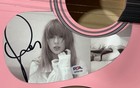 Taylor Swift Signed 38  Totured Poets Department Pink Acoustic Guitar 3 Psa Holo