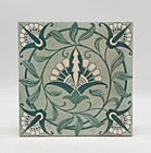 Victorian 8  Tile Block-printed Floral Design By Josiah Wedgwood   Sons C1880