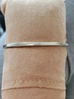 Vintage Alpaca Mexico Silver  Abalone Shell Inlay Hinge Bangle Bracelet 6 5   