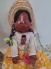 Vintage Mexican Marionette String Puppet 14  Woman Folk Art Paper Mache   Doll