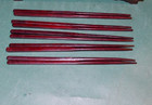 Chinese  Chopsticks Set Hand Carved Turtle Wooden Case Feng Shui Gift Vintage