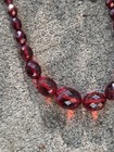 Cherry Amber Graduated Faceted Bakelite Bead Necklace 15 1 2  Long 19 Gr