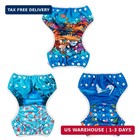 Swim Diapers 3pcs Baby   Toddler Snap One Size Reusable Adjustable Baby Boy 3swy