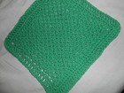 Handmade Cotton Crocheted Dishcloths Rainforest Green Tunision V Washcloth Set 2