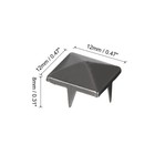 100 Pcs Pyramid Rivets For Clothing  12mm 4-jaw Square Rivets  Black