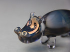 Hand Blown Glass Crystal Hippo Hippopotamus Figurine By Kevin Prochaska