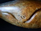 Inuit Hand Carved Soapstone Whale Sculpture 13  Long Signed Gary Maclure 1982
