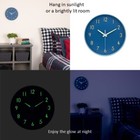 Midnight Blue Wall Clock With Glow In The Dark Hands   Silent No Tick Movement