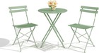 3 Piece Bistro Furniture Set Outdoor Garden Folding Table Chairs Outdoor Patio