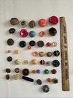 Lot Of 40   Big Wacky Weird Vintage Buttons Celluloid Rhinestone Floral   More