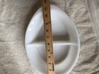 Vintage Glasbake White Milk Glass Oval Divided Casserole Dish J239 Made In Usa