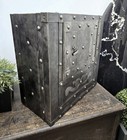 18th Century Wrought Iron Italian Antique Hobnail Safe Strong Box Iron Chest