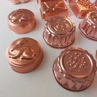 Lot Of 18 Small 3 1 2  Individual Copper Jello Molds Vintage Euc  Rings To Hang