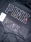 Victoria s Secret Pink Bling Rhinestones Relay Jacket   Leggings Set Black L Nwt