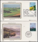 Gb 1983 Commonwealth Day Benham Silk Cards  x4    Fdc   s  x2   id 281 d56324 