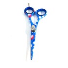 Professional Hair Cutting Scissors Barber Salon Shears 5 5  Blue Polka Dot