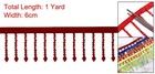 1 Yard 2 4  Crystal Beaded Ribbon Fringe Trim Dark Red