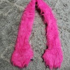 Nwt Justice Girl s Winter Scarf Mittens Fuzzy Monster Hot Pink Zebra Faux Fur