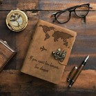 Vintage Writing Leather Blank Journal 7x5  Engraved Soft Brown Leather Diary  