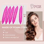 9pcs Satin Sponge Curlers - Soft Sleep In Hair Rollers  No Heat  Heatless