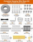 220 Ft 1 8  Wire Rope Kit  304 Stainless Steel Cable With 1 8 -220ft  Silver 
