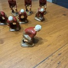 Vintage Auburn Rubber Toy Football Team Lot Of Eleven Players Red Uniforms Rare