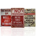 3pcs Halloween Metal Warning Signs 7 9x11 8 Inch Yard Wall Decor