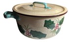 Bellini Florence Italy Hand Painted Christmas Holly Covered Casserole Dish eeuc