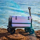 Camo Outdoor Fishing Utility Folding Wagon W  Rod Holder   Cooler Wheels