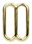 1 Inch Brass Plated Metal Round Wide Mouth Triglide Slides  25 Pack