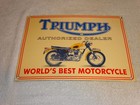 Vintage Triumph Motorcycles Dealer  Porcelain Metal Gasoline Oil Sign 