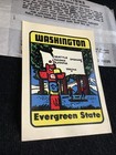 Vintage Washington Evergreen State Travel Decal 1950s Souvenir Luggage Sticker