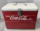Vintage 1950s Hemp   Company Macomb Illinois Coca Cola Ice Chest W  Metal Insert