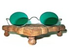 Antique Green Oval Sunglasses Vtg Old Civil War Glasses Spectacles