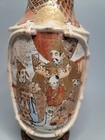 Japanese Satsuma Hand Painted Antique Vase Marked 10    Tall Signed 