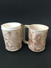 Crude Pair San Quentin Prison Coffee Mugs C 1960