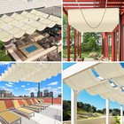 Retractable Pergola Canopy Awning W steel Wire For Deck Patio Outdoor Backyard