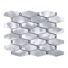 Silver Aluminum Metal Jewelry Glass Hexagon Mosaic Wall Tile Kitchen Backsplash