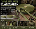 1  Nylon Webbing Solid Olive Drab Green Strap 17337 10 Yards Usa Made