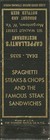 Very Old   Cappellanti   s Restaurant   Matchcover Morgantown  Wv West Virginia