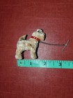 Doll Size Miniature 2  Fur Terrier Dog Original  Collar And Leash 