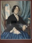 Antique 1851 Victorian Watercolor Woman Portrait Painting Signed C f  Underhill