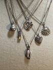 34  Vintage 925 Sterling   Gf  Mixed Materials Chain Necklaces Lot Of 6