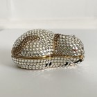 Crystal Rhinestone Encrusted Sleeping Cat Pillbox Trinket Box Judith Leiber  
