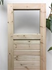 French Single Slatted Doors  24x80  1 Pane Glass European Styled Doors U3
