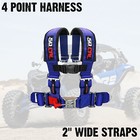 Pair Of 4 Point Safety Harnesses 2  W bypass Plug Fits Can-am Maverick X3 Blue